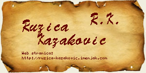 Ružica Kazaković vizit kartica